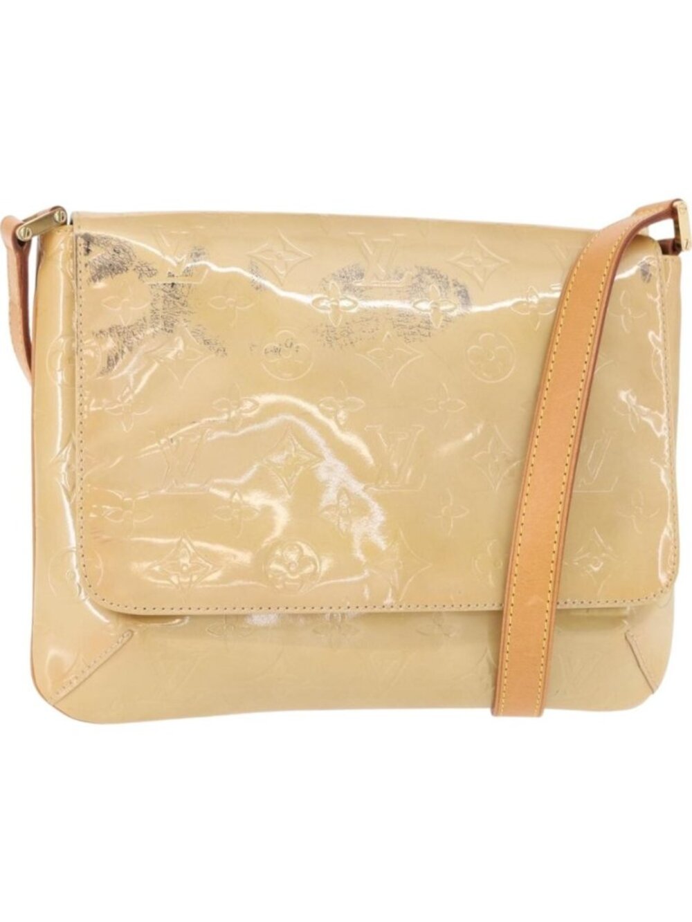 LOUIS VUITTON Monogram Vernis Thompson Street Bag Beige M91301